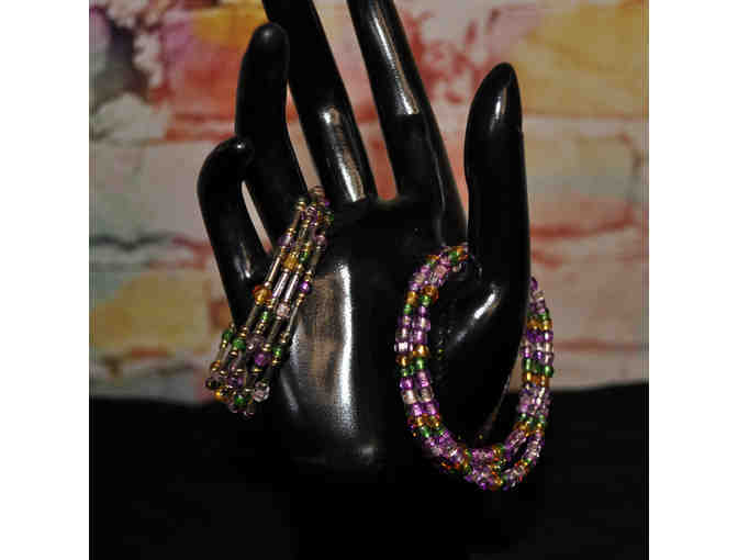 Two Bracelets - Pastel Glass Beads on Wires