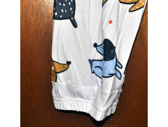 Off-White & Blue Dogs Hooded Zip-Up One-Piece Pajama - XL - by PixieLady