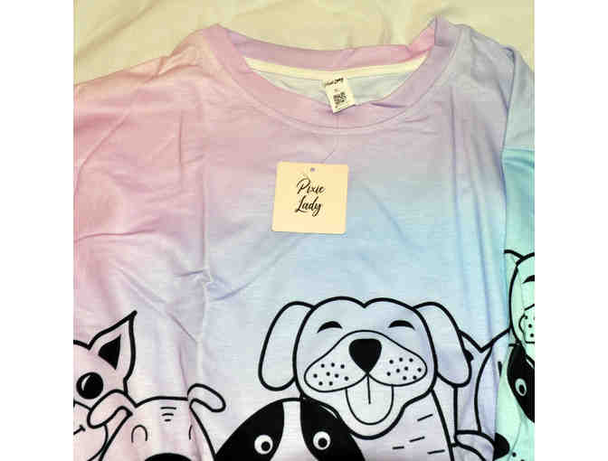 Black & Lavender/Blue Rainbow Dogs Crewneck Sweatshirt - Size XL