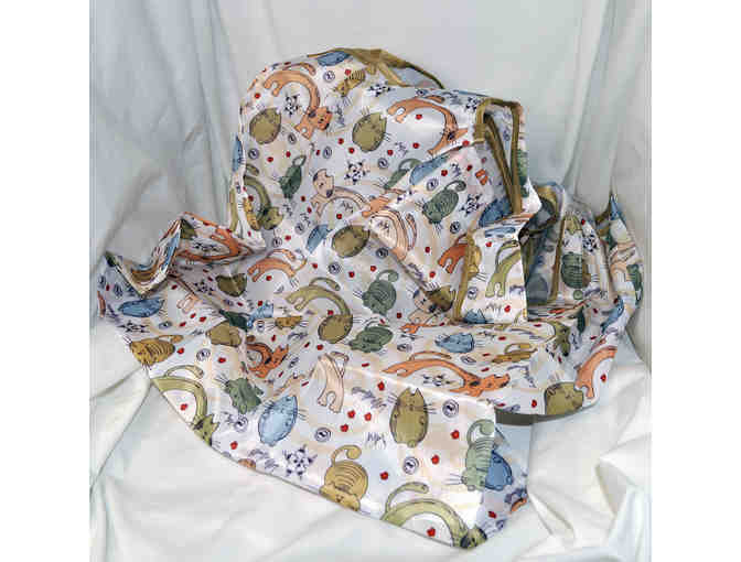 Cartoon Cat Market Tote - Lightweight & Foldable - Reusable, Large-Capacity Tote Bag