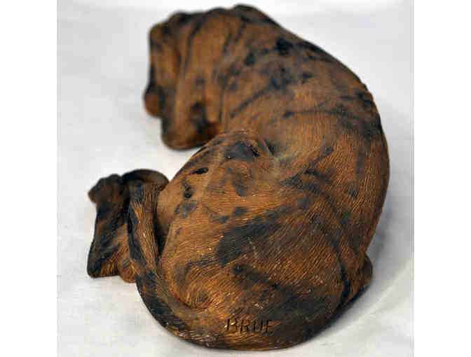 Vintage Sandicast Reclining Greyhound Dog Sculpture - Signed Sandra Brue 1994
