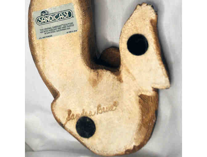 Vintage Sandicast Reclining Greyhound Dog Sculpture - Signed Sandra Brue 1994