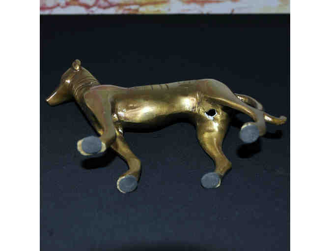 Vintage Standing Greyhound Dog Statue - Brass Figure