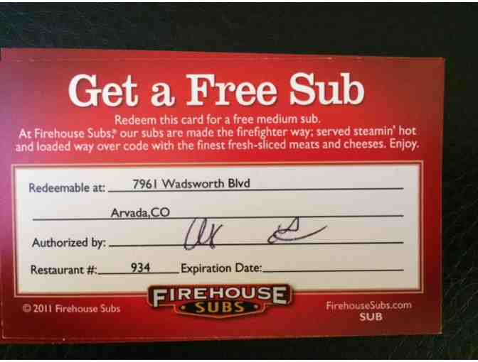Firehouse Subs - 3 Free Medium Subs