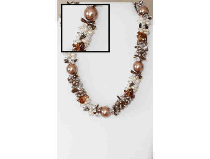 Freshwater pearl, crystal citrine Necklace