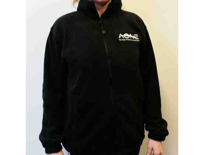AONE logo fleece jacket in black Size XS