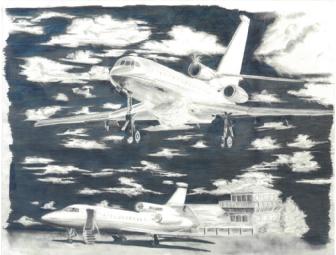 Have YOUR AIRCRAFT Custom Drawn! Original  16' x 20' Pencil Drawing
