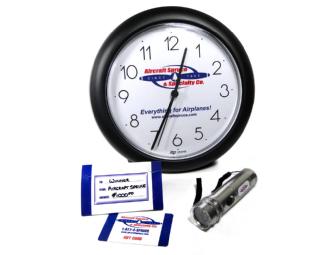 Aircraft Spruce Wall Clock, LED Flashlight and $1,000 gift card
