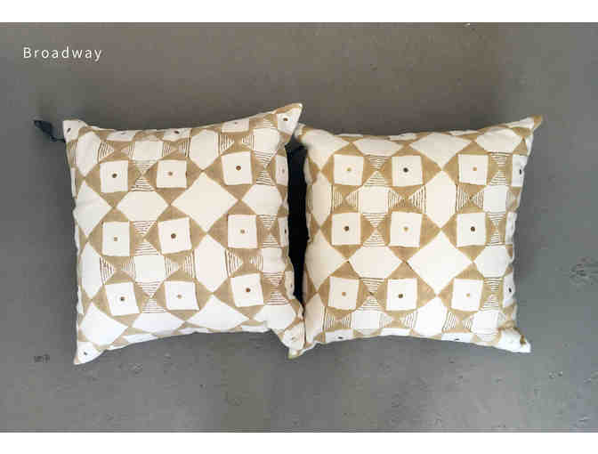 Three Seema Krish Hand Block Printed Pillows