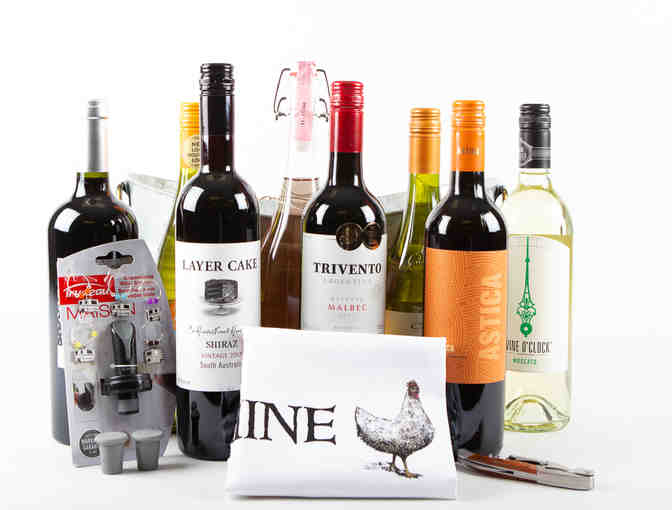 Eight bottle wine basket with wine accessories #2