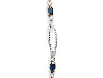 BLUE SAPPHIRE, DIAMOND BRACELET IN 2 TONE YELLOW AND  WHITE GOLD!