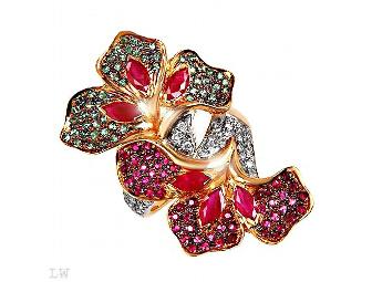 A WORK OF ART FOR YOUR FINGER!  COUTURE TO THE MAX! GENUINE BURMESE RUBIES and more!