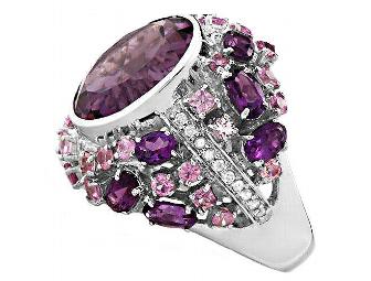 ULTRA COUTURE SAPPHIRE, AMETHYST, DIAMOND RING!