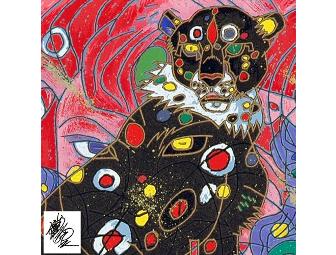 NEW! Cheetah by Jiang Tiefeng.  Limited Edition Hand Embellished Serigraph ON  CANVAS