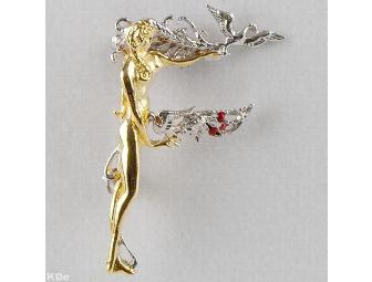 ERTE!! From the 'Father Of Art Deco', Collectible Art to Wear:  'F' Pendant/Brooch