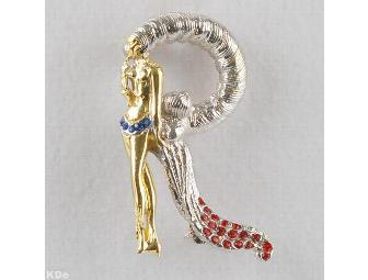 ERTE!!  From the 'Father of Art Deco' Collectible Art to Wear! 'R' Pendant/Brooch