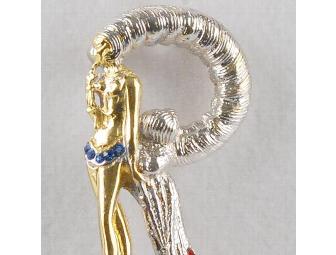 ERTE!!  From the 'Father of Art Deco' Collectible Art to Wear! 'R' Pendant/Brooch