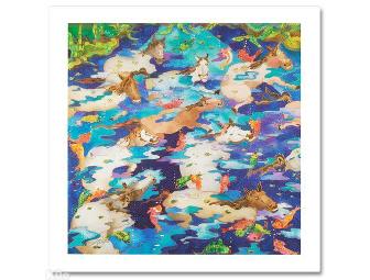 AAAA LIMITED EDITION GICLEE ON CANVAS: SWIMMING PONIES BY LINNEA PERGOLA!