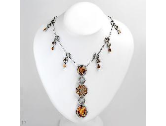 1 AMAZING COUTURE DIAMOND AND CITRINE NECKLACE! Independent Appraisal !  Value $11,390.00 - Photo 1