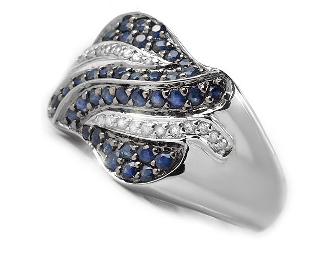 1 AWESOME GIFT!: ALLURING  COUTURE BLUE SAPPHIRE AND DIAMOND RING!!! - Photo 2