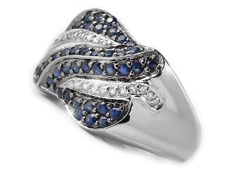 1 AWESOME GIFT!: ALLURING COUTURE BLUE SAPPHIRE AND DIAMOND RING!!!