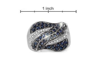 1 AWESOME GIFT!: ALLURING  COUTURE BLUE SAPPHIRE AND DIAMOND RING!!!