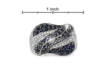 1 AWESOME GIFT!: ALLURING COUTURE BLUE SAPPHIRE AND DIAMOND RING!!!