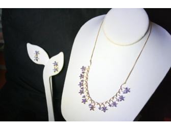 1 GREAT GIFT!!! 7 CARATS OF TANZANITE!  NECKLACE AND EARRING ENSEMBLE! - Photo 1
