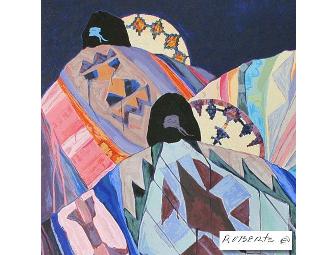 1 ONLY!  4 STARS:  BASKETS AND BLANKETS Deluxe Serigraph on Rice Paper by Dolona Roberts!