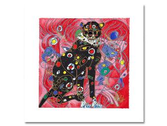 1 ONLY!  FIVE STAR COLLECTIBLE!  Cheetah by Jiang Tiefeng.  LTD. ED.  Serigraph ON  CANVAS