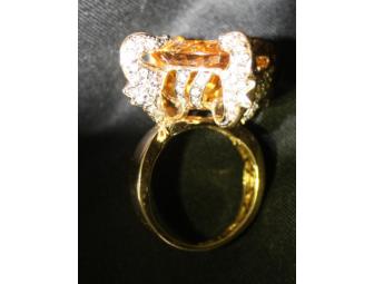 1:A BEAUTIFUL ULTRA COUTURE RING! QUANTUM CUT DEEP COLOR CITRINE AND CHOCOATE DIAMONDS! - Photo 2
