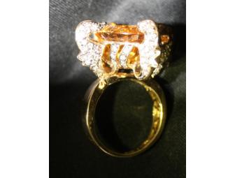 1:A BEAUTIFUL ULTRA COUTURE RING! QUANTUM CUT DEEP COLOR CITRINE AND CHOCOATE DIAMONDS!