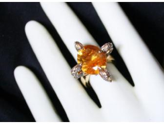 1:A BEAUTIFUL ULTRA COUTURE RING! QUANTUM CUT DEEP COLOR CITRINE AND CHOCOATE DIAMONDS!