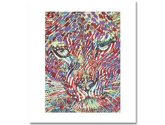 1 ONLY!  FIVE STAR COLLECTIBLE!  Leopard by Guillaume Azoulay.  LTD. ED.  Giclee ON CANVAS
