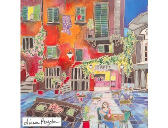 1 ONLY! FOUR STAR COLLECTIBLE! LTD ED. SERIOLITHOGRAPH:  'Roma Cafe' by Linnea Pergola