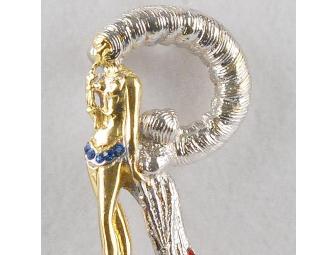 1 ERTE!!  From the 'Father of Art Deco' Collectible Art to Wear! 'R' Pendant/Brooch