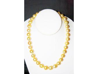 1 GREAT GIFT! A MUST POSSESS!!! GOLDEN SOUTH SEA PEARLS! 10-12 mm w/Diamond Clasp!