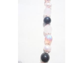 BJN 238 NEW! PINK AND BLACK STRAND OF PEARLS, ONYX, AND MORE!