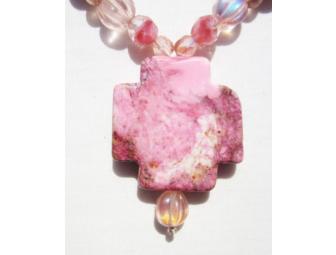 BJN 225 AWESOME PINK TURQUOISE NECKLACE FEATURES 200 CARATS GENUINE GEMSTONES!