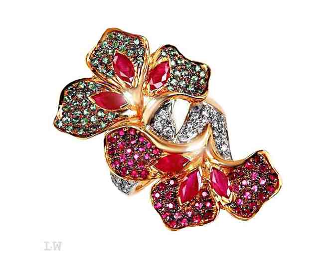 1 GREAT GIFT! A WORK OF ART!  COUTURE TO THE MAX! GENUINE BURMESE RUBIES and more!