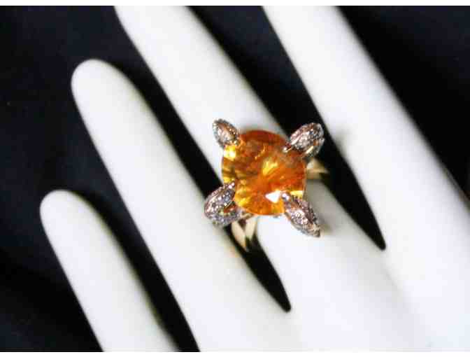 1:A BEAUTIFUL ULTRA COUTURE RING! QUANTUM CUT DEEP COLOR CITRINE AND CHOCOATE DIAMONDS!