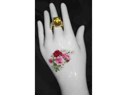 1 AWESOME MEGA OURO VERDE AND DIAMOND RING IN 14 KT GOLD!