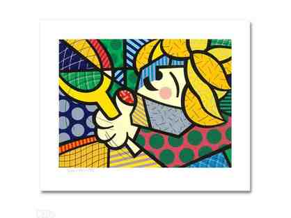 "*1 ONLY! FIVE STAR ULTRA COLLECTIBLE!! "TENNIS GIRL" by RENOWNED Artist Romero Britto"