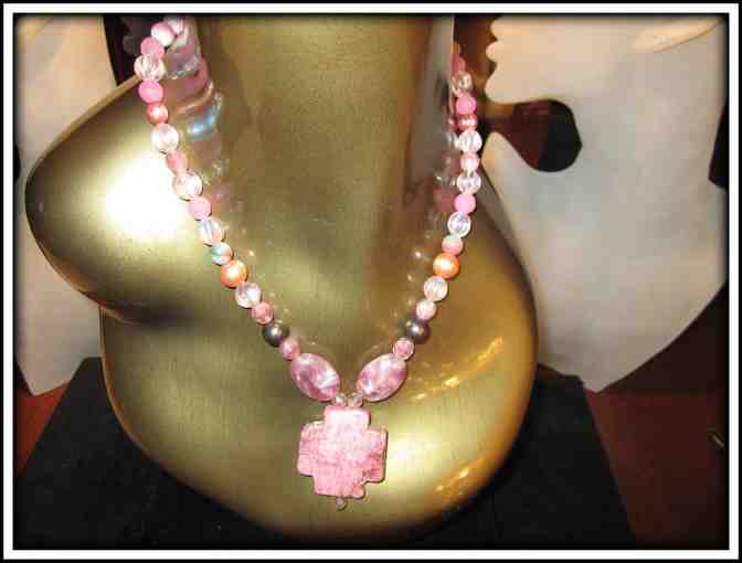 #18: 1/Kind Gemstone Necklace FEATURES GENUINE TURQUOISE IN PINK!