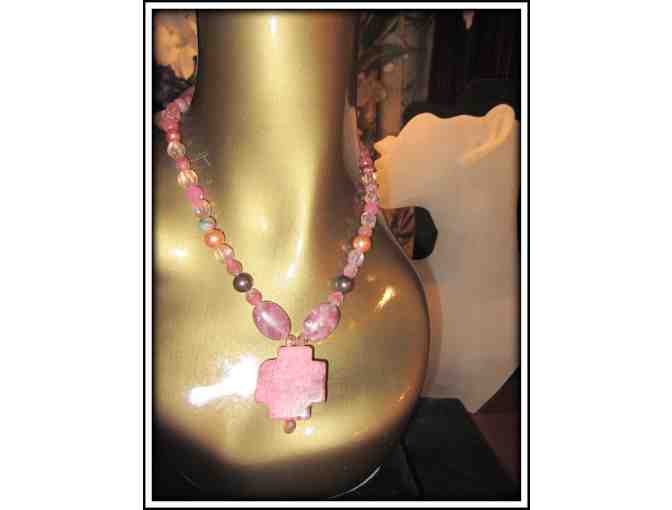 #18: 1/Kind Gemstone Necklace FEATURES GENUINE TURQUOISE IN PINK!