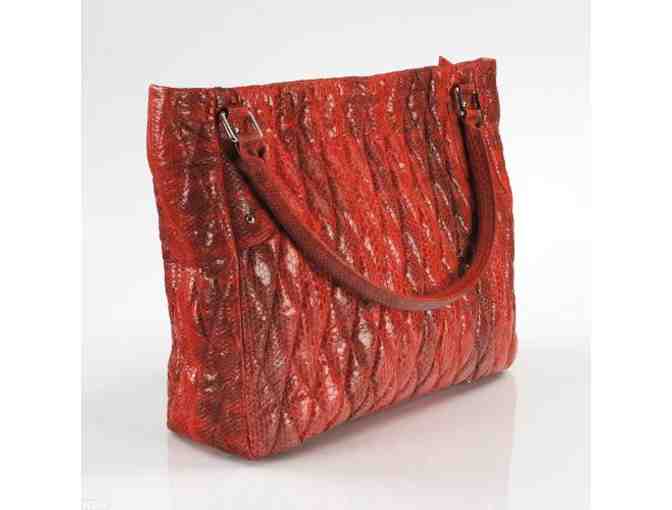 *EXOTIC/COUTURE!  Nina Raye! Red Tote Bag! Made from Genuine Sea Snake Leather!