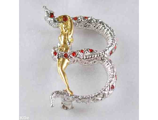 1 ERTE!! From the 'Father Of Art Deco' Collectible Art to Wear!  'B' Pendant/Brooch