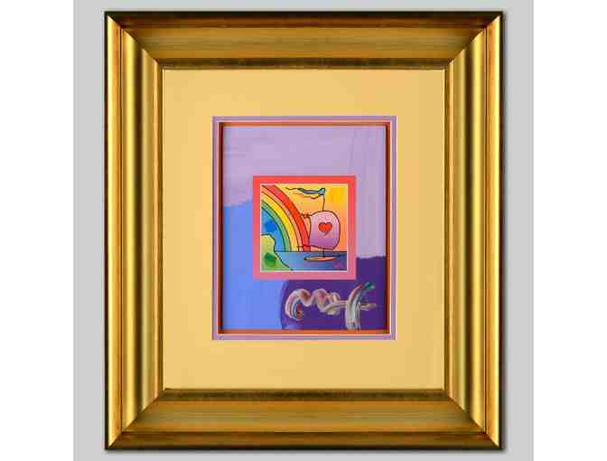*****'1 only/ORIGINAL: 'Sailboat with Heart'  Acrylic Mixed Media by PETER MAX!