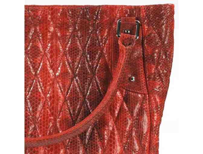 *EXOTIC/COUTURE! Nina Raye! Red Tote Bag! Made from Genuine Sea Snake Leather!