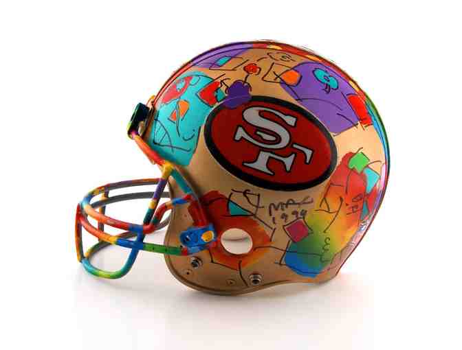 *****1994 Very Rare Peter Max Original Painting on  NFL Lic.,San Francisco 49ers helmut